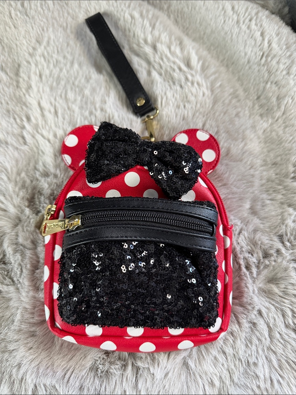 Loungefly Red and Black Polka Dot Sequin Mini Bag
